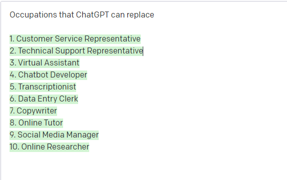 ChatGPT可以取代的职业有哪些？